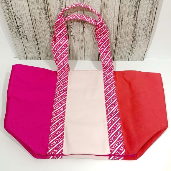 Victoria’s Secret NWT $49.95 Colorblock Canvas Tote Women’s - Picture 7 of 10